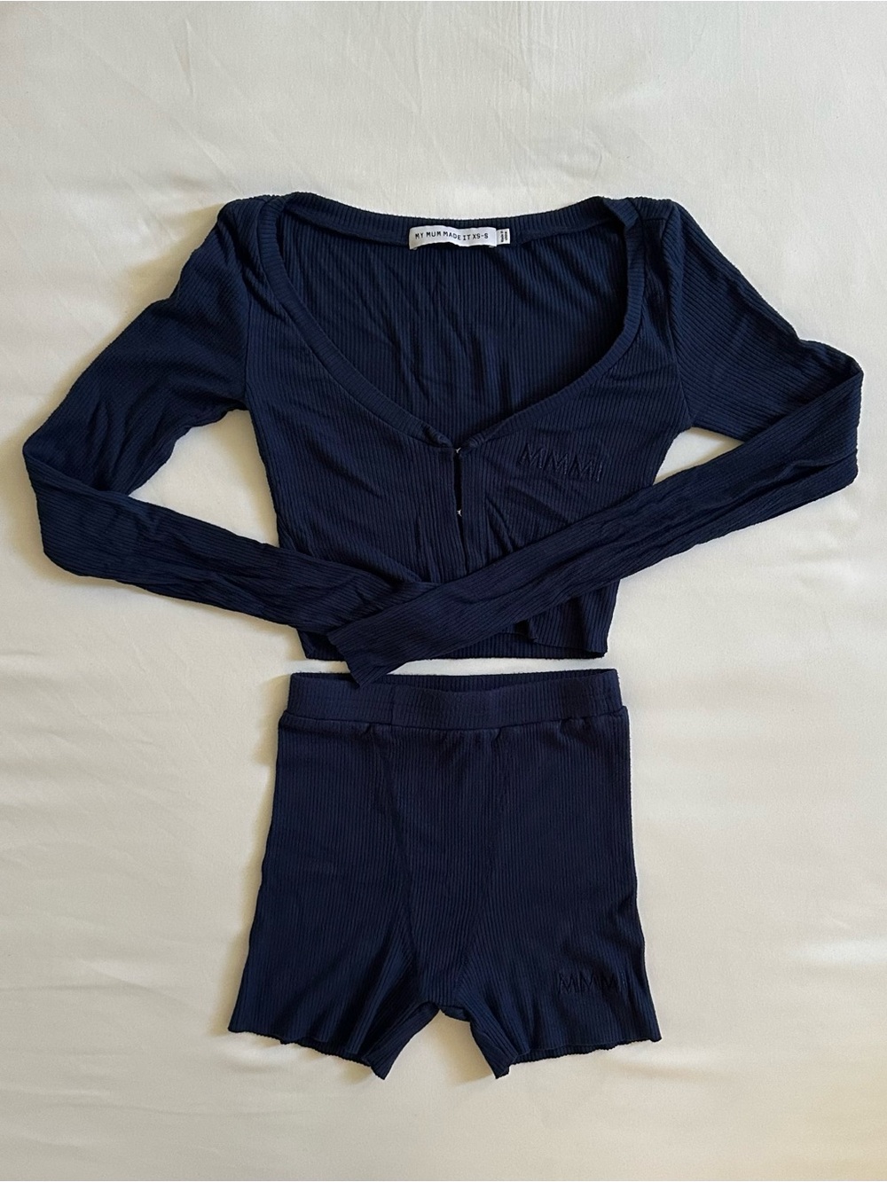 My Mum Made It Navy Ribbed Set